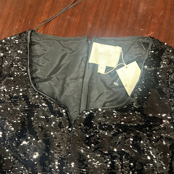 Hugo Boss woman black sequin dress size 10 - Picture 4 of 11